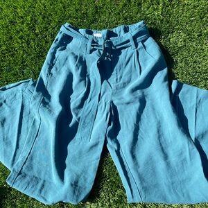 Teal Wide-Leg Pants